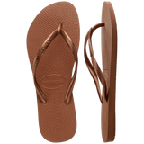 Women's Slim Flip Flops - Rust/Metallic Copper