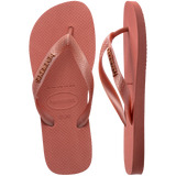 Women's Top Logo Metallic Flip Flops - CANYON CLAY