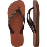 Women's Brazil Logo Flip Flops - RUST/COFFEE