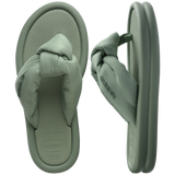 Women's Over Puffed Flip Flops - SMOKE GREEN