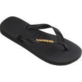 Women's Top Logo Metallic Flip Flops - Black/Black