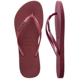 Women's Slim Logo Metallic Flip Flops - Amaranth