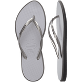 Women's Slim Point Flip Flops - Steel Grey