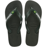 Men's Brazil Logo Flip Flops - Green Olive