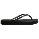 Women's Slim Flatform Flip Flops - Black