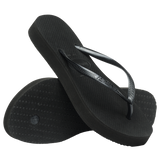 Women's Slim Flatform Flip Flops - Black