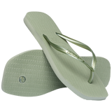 Women's Slim Square Flip Flops - SMOKE GREEN