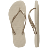 Women's Slim Flip Flops - Beige