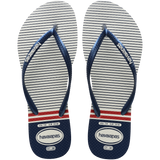 Women's Nautical Slim Flip Flops - White/Navy/Red
