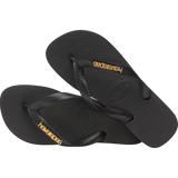 Women's Top Logo Metallic Flip Flops - Black/Black