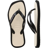 Women's Top Square Fusion Flip Flops - Black