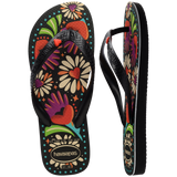 Women's Top Begonia Flip Flops - Black